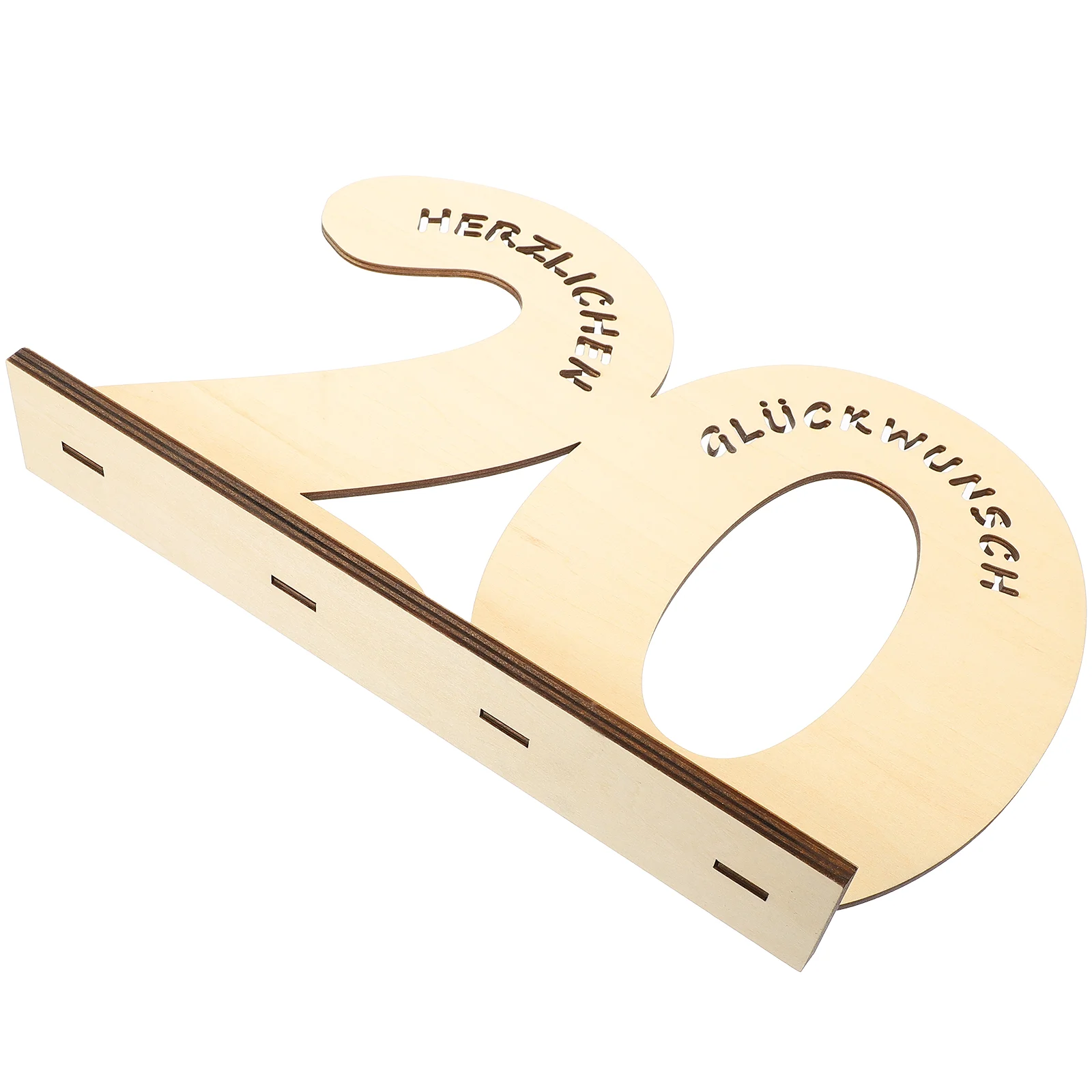 

Wooden Figure Ornaments Desktop Number Sign Party Decor Craft Table Centerpiece