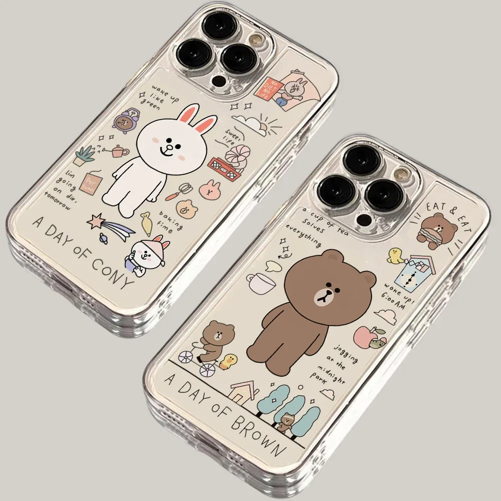 Чехол для телефона Browns Bear Conys Rabbit Samsung Galaxy S24 S23 S22 S21 S20 S10 FE Ultra Plus 5G Note 20 10 Pro