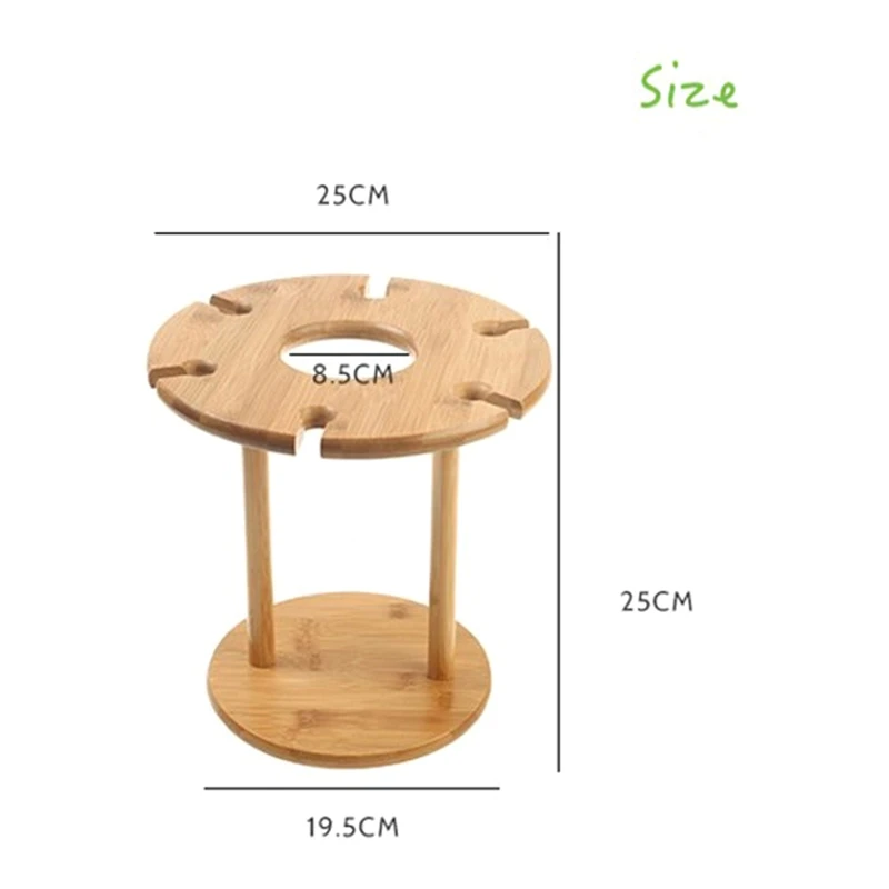 Стойка для бокалов отдельно стоящая стойка хранения натуральный бамбук