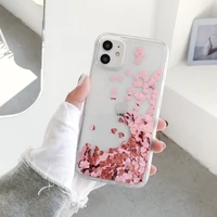gimfun glitter sequins love heart phone case for iphone 12 13 11 pro xsmax xr 7 8 plus clear dynamic liquid case soft tpu cover