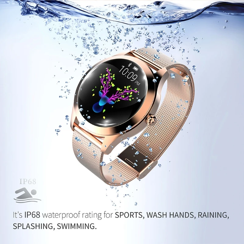 KW10 IP68 Waterproof Smart Watch Women Bracelet Heart Rate Sleep Monitor Tracker