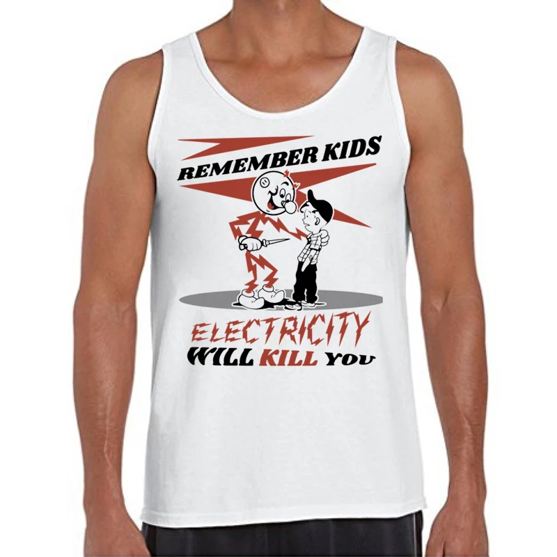 TEEHUB Новинка помните что дети электричество убивает вас мужские майки винтажные