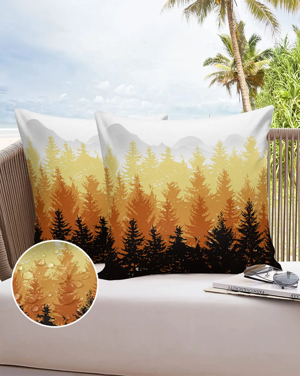 

Осенняя Желтая подушка с изображением леса 40x40 см, чехол для подушки, Наволочки для кровати, дивана, подушки, Декор для дома и офиса, хлопкова...