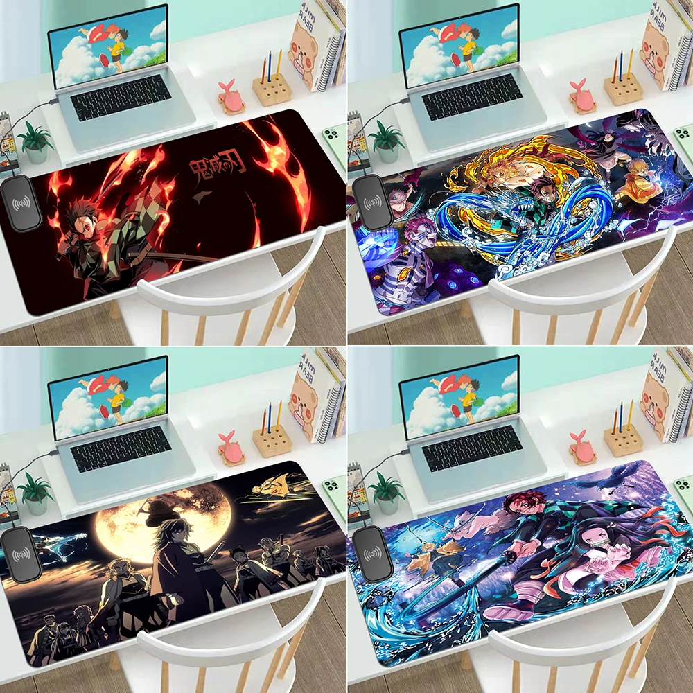 

Demon killer Kimetsu No Yaiba wireless charging mouse pad anime keyboard mouse pad kawaii mouse pad table pad gaming mouse pad