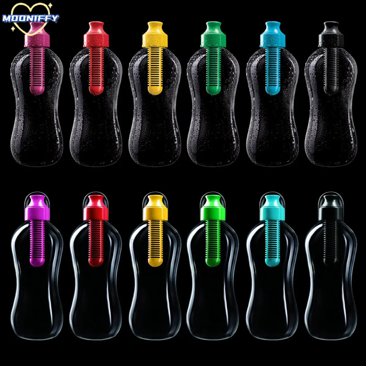 

550ML Water Bobble Hydration Filter Bottle Outdoor Portable Filtered Drinking Bottles with Built-In Carbon Filter Carbon