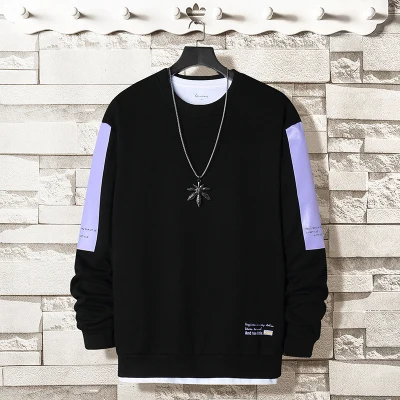 

Casual Sweatshirt Men 2021 Autumn Solid Hip Hop Streetwear Pullovers Hoodies Mens O-Neck Harajuku Sweatshirts Letter Printing