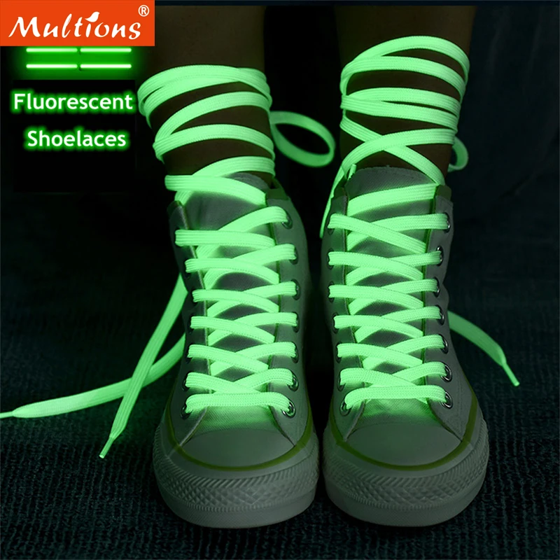 1 Pair Luminous Shoelaces Flat Sneakers Canvas Shoe Laces Glow In The Dark Night Color Fluorescent Shoelace 60/80/100/120/140cm