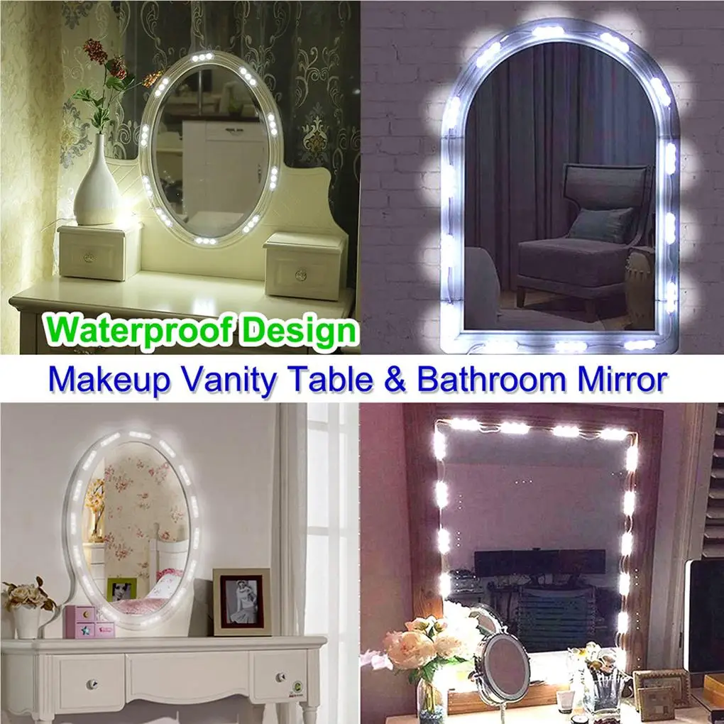 

5V 2A LED Vanity Mirror Lights Kit Make Up Module 5 Color Temperature Wall Dressing Table Strip 200inch for Living Room Bedroom