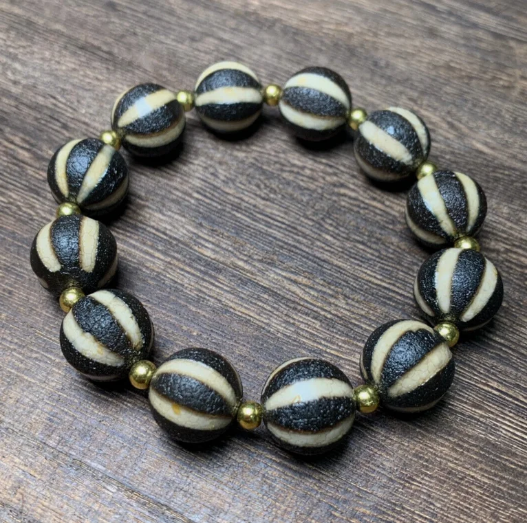 Тибетский Непальский Гималайский Древний Агат Старый Дзи Талисман Глаз Бусина