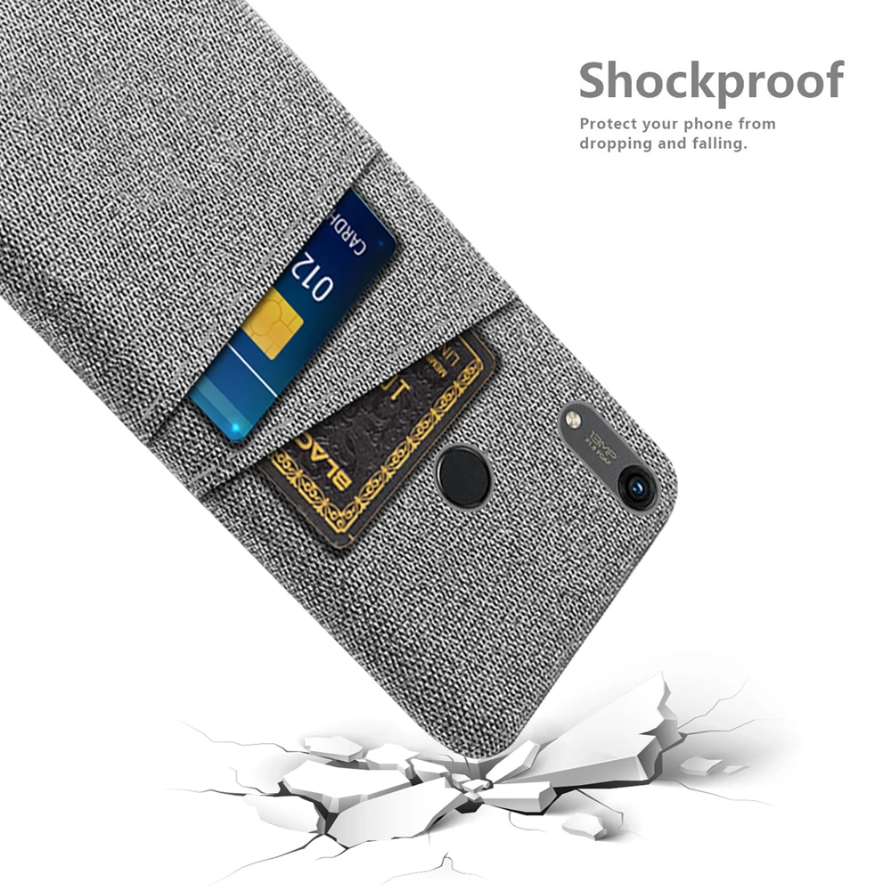 

Wallet Case For Huawei Honor 8A 8C 8X 9 Case Dual Card Fabric Cloth Luxury Business Cover for Huawei Honor 9X Phone Funda Coque
