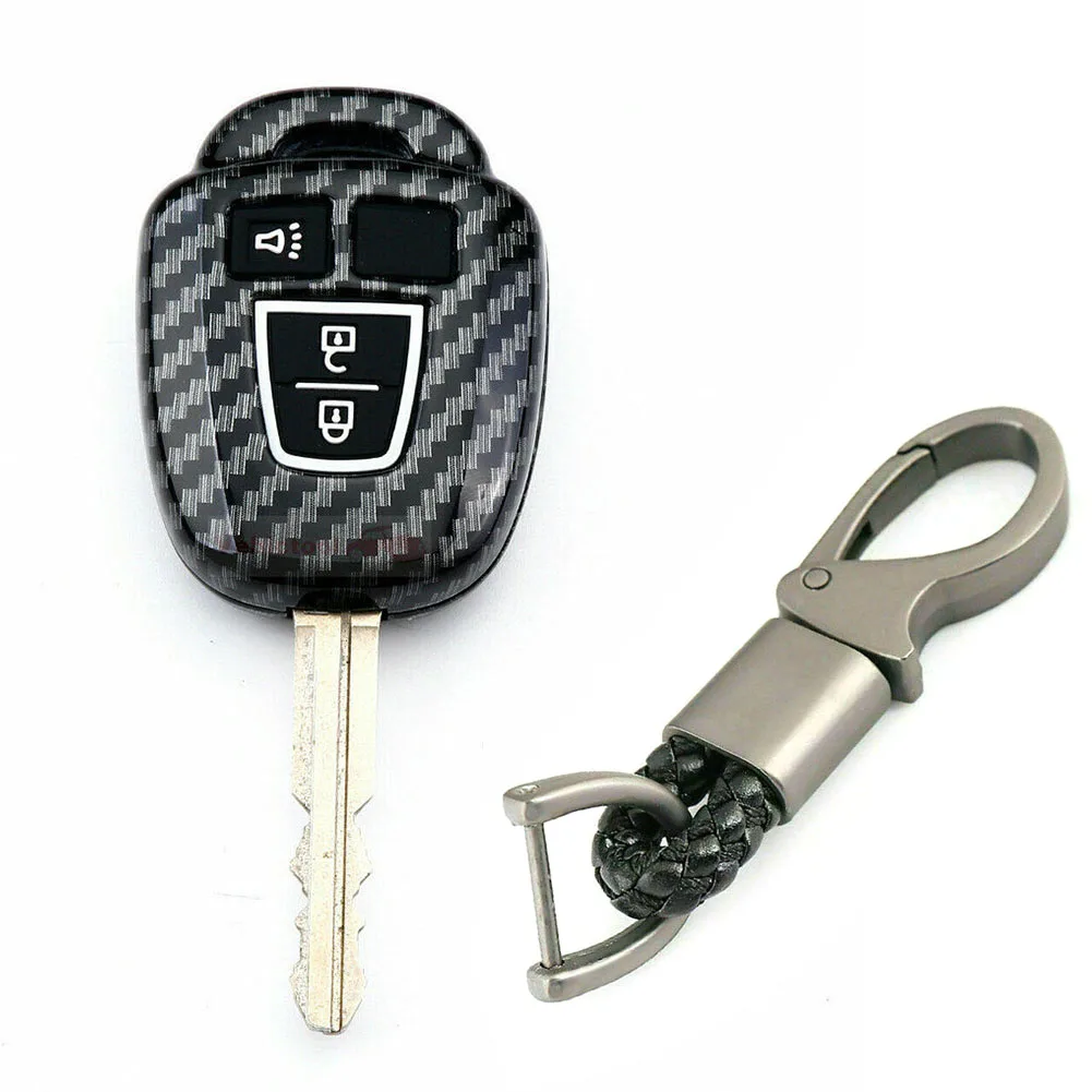 

Key Shell Key Fob Cover Case ABS Accessories Carbon Fiber Parts Replacement Vehicle 1x 3 BNT 3 Buttons Brand New