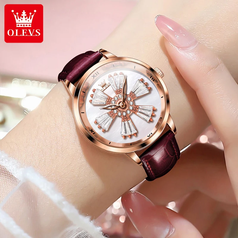 OLEVS 2023 New Time To Run Belt Quartz Women Watch High Quality Trend Womens Watches Casual Watch 30M Waterproof Reloj Mujer