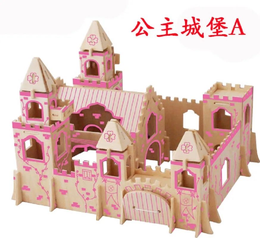 

Деревянная 3D модель для строительства, игрушка, подарок, головоломка, ручная сборка, игра для деревянных поделок, строительный комплект для девочек, сердце, мечта, принцесса, замок, 1 шт.