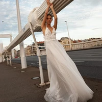 elegant a line cicil wedding dress 3d flower backless lace appliques sweep train bridal gown robe de mari%c3%a9e