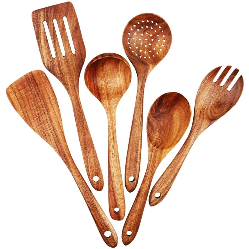 

Набор деревянной кухонной утвари, набор деревянной кухонной утвари для антипригарной посуды, деревянная лопатка, вилка для готовки