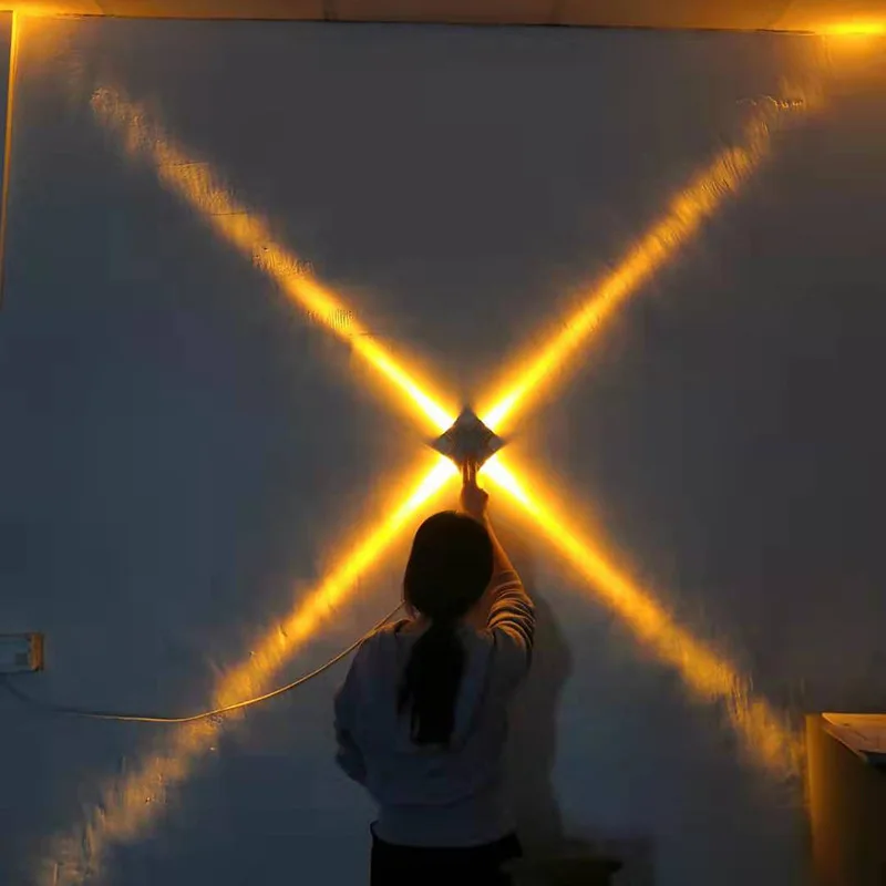 

New Cross Star Light Outdoor Waterproof Cross Wall Lamp Four-sided Luminous Point Light Exterior Wall Landscape Lighting
