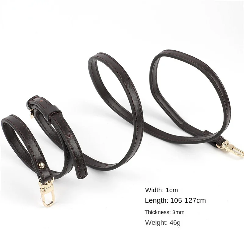 1cm Wide PU Leather Crossbody Bag Strap Black 105~127CM Luxury Adjustable Fashion Shoulder Strap Bag Accessories