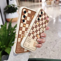 chessboard girl phone case for huawei p40 p50 p30 p20 pro lite nova 5t y7a mate 40 30 20 pro lite liquid silicone cover