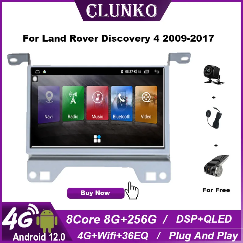 

Clunko For Land Rover Discovery 4 2009 - 2017 Android Car Radio Stereo Tesla Screen Multimedia Player Carplay Auto 8G+256G 4G