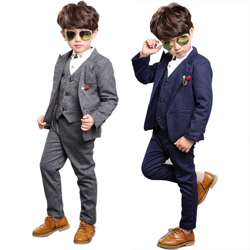 2022 деловой костюм детский блейзер из 3 предметов жилет Штаны Костюмы для свадьбы