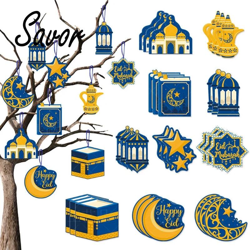 

Ramadan Kareem Decor Moon Star Paper Hanging Ornaments EID MUBARAK Islamic Muslim Festival Party Decoration for Home Eid Al-Fitr