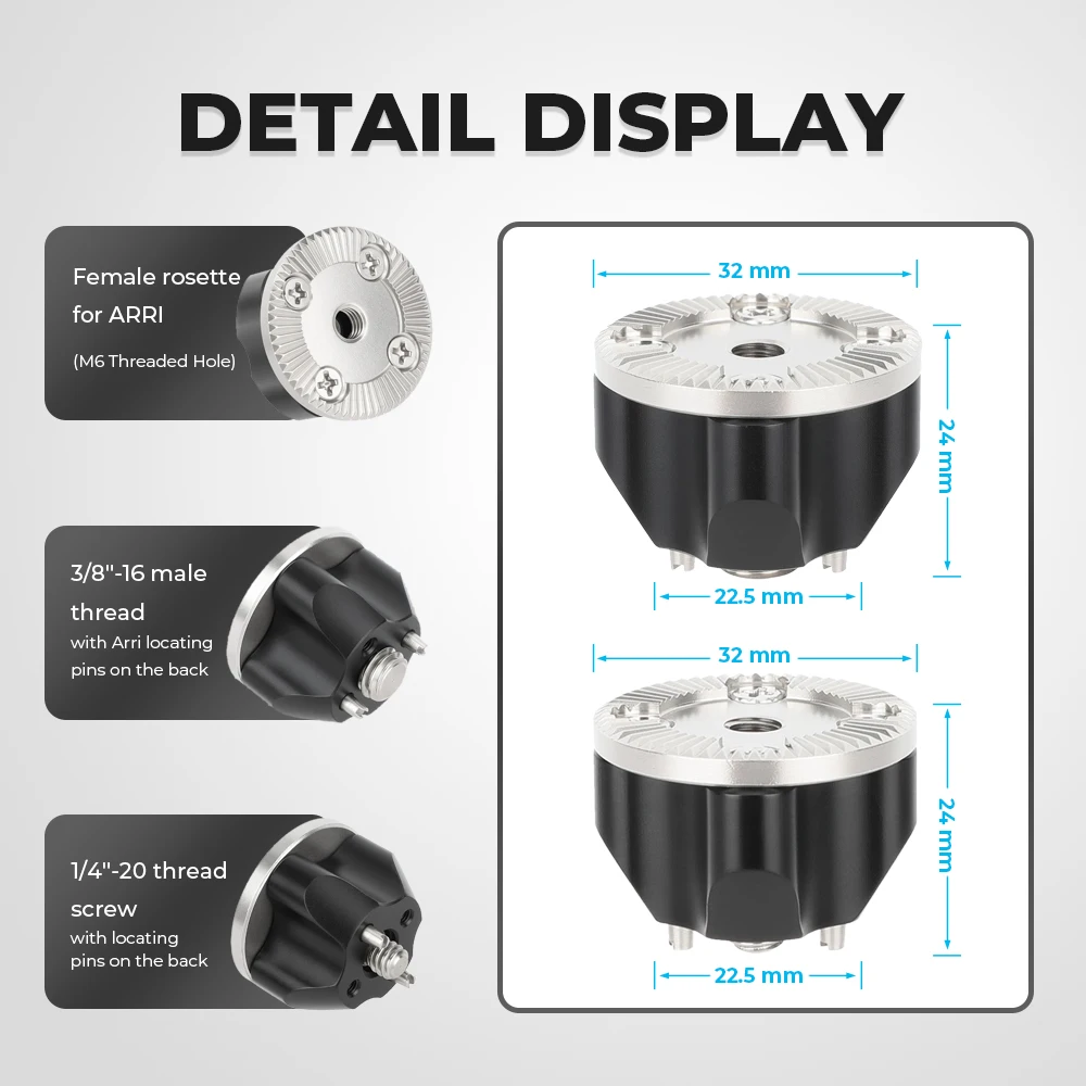 Фото Адаптер CAMVATE Standard ARRI Rosette Mount с резьбой 1/4
