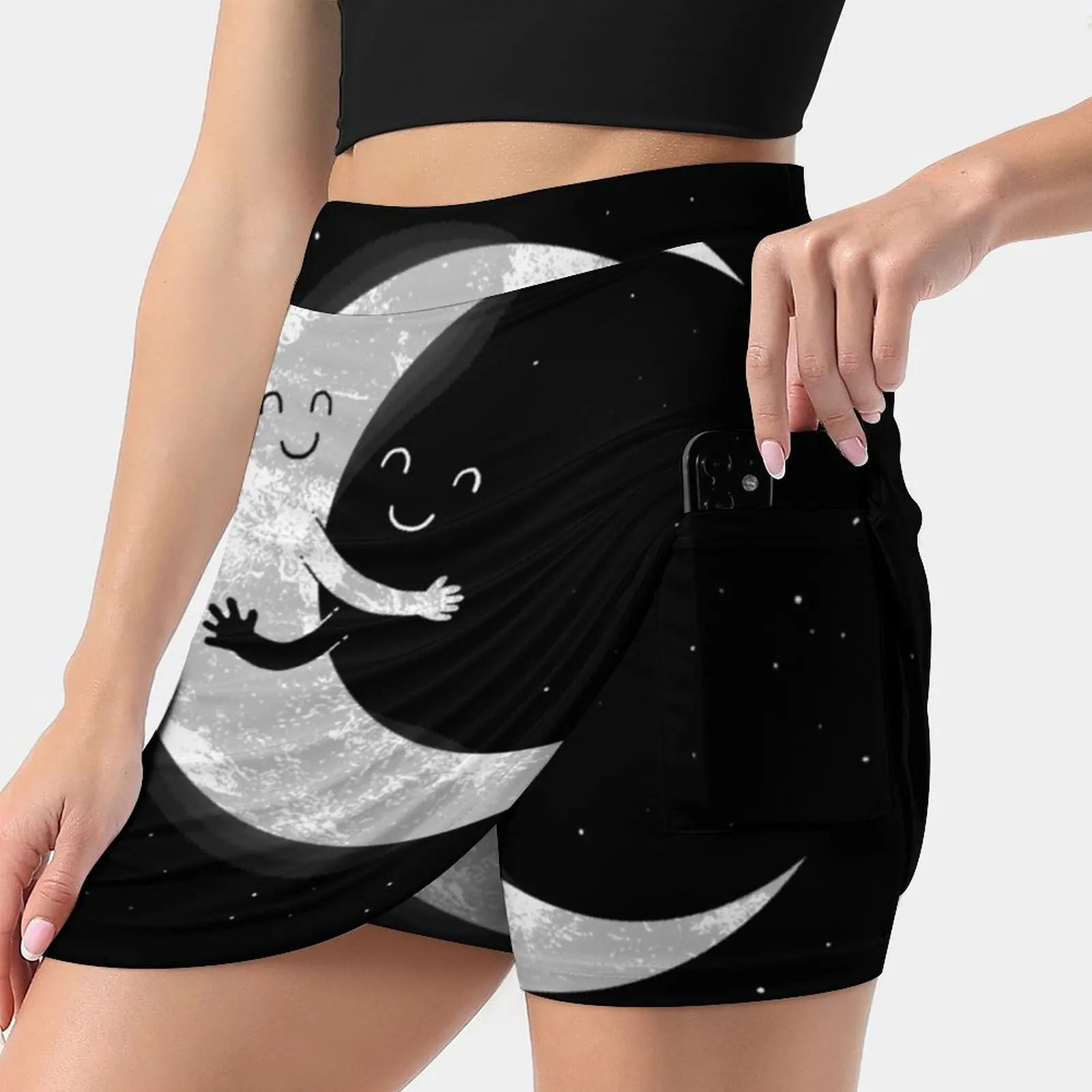 

Юбка Moon Hug Женская модная, 2022, мини-юбки, офисная короткая юбка Moon Half Moon New Moon Equinox, Черная