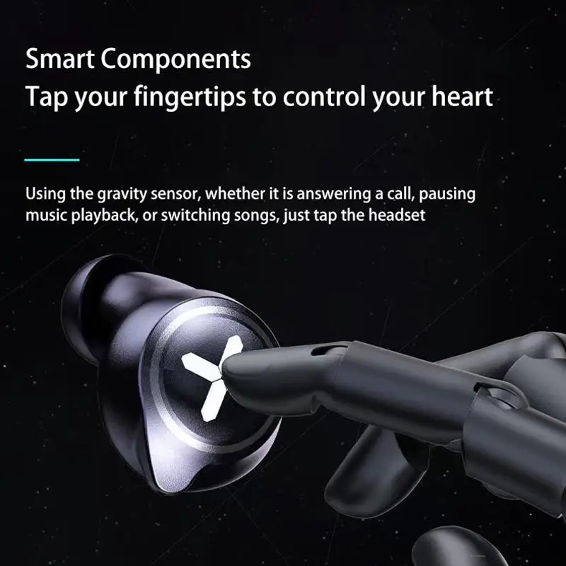 Bluetooth 5.3 Earphones Wireless Game Headphones E-Sport Noise-cancelling Smart Touch Mechanical Metal Wind In-ear TWS JX6