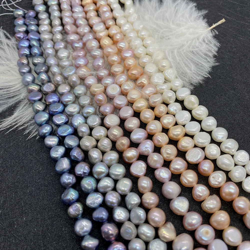 Natural Freshwater Pearl Purple Rice Bead A Grade Horizontal Hole Double Sided Light Pendant Fashion Ladies Necklace DIY Jewelry
