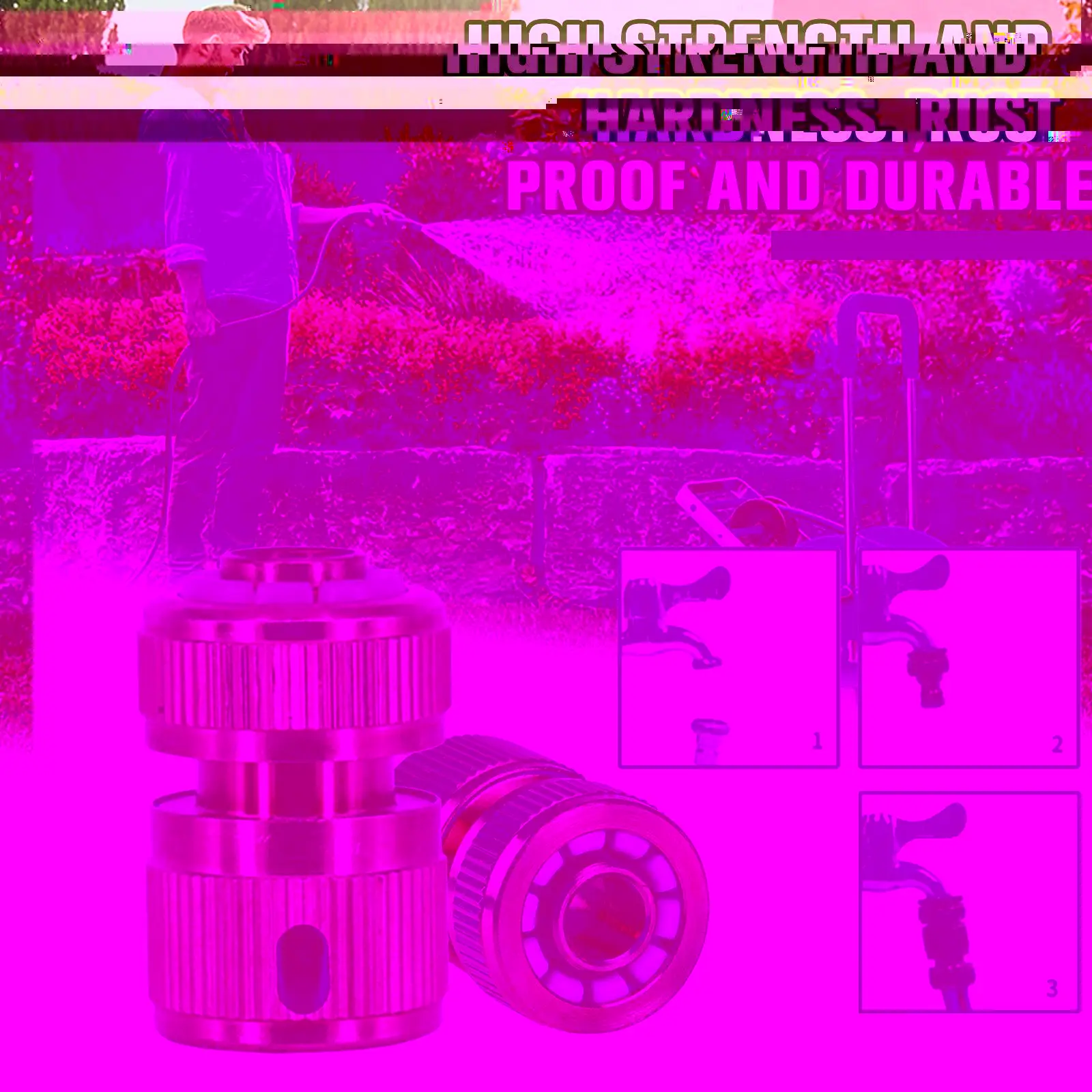 

1Pcs 1/2"Thread Quick Connector Brass Garden Watering Drip Irrigation Quick Copper Connector Adapter Fittings Hose N2U4