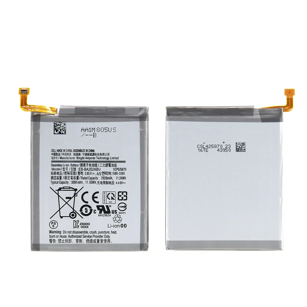 Совершенно новый аккумулятор EB-BA202ABU 3000 мАч для Samsung Galaxy A20e A10e A102W A102U A202F SM-A202F/DS SM-A202F