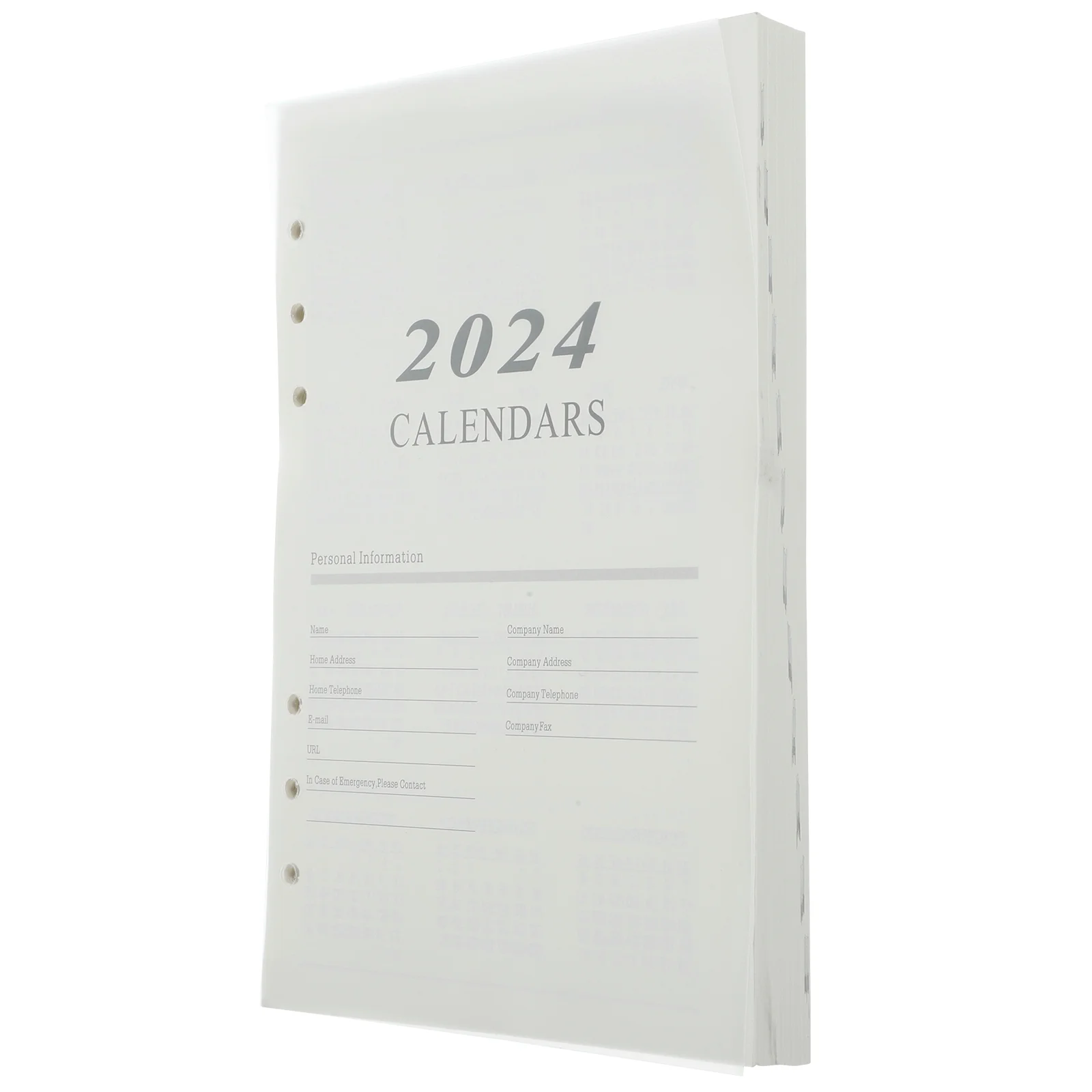 

2024 English Agenda Book Page A5 Planner Blank Notebook Daily Loose-leaf Travel Use Pads Horizontal Grid Convenient Academic