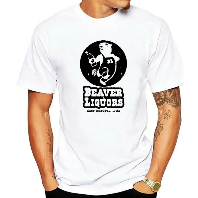 

Новое поступление, Мужская футболка, облегающие мужские футболки с рисунком Бобра и ликера, необычные футболки с юмором, хлопковые топы