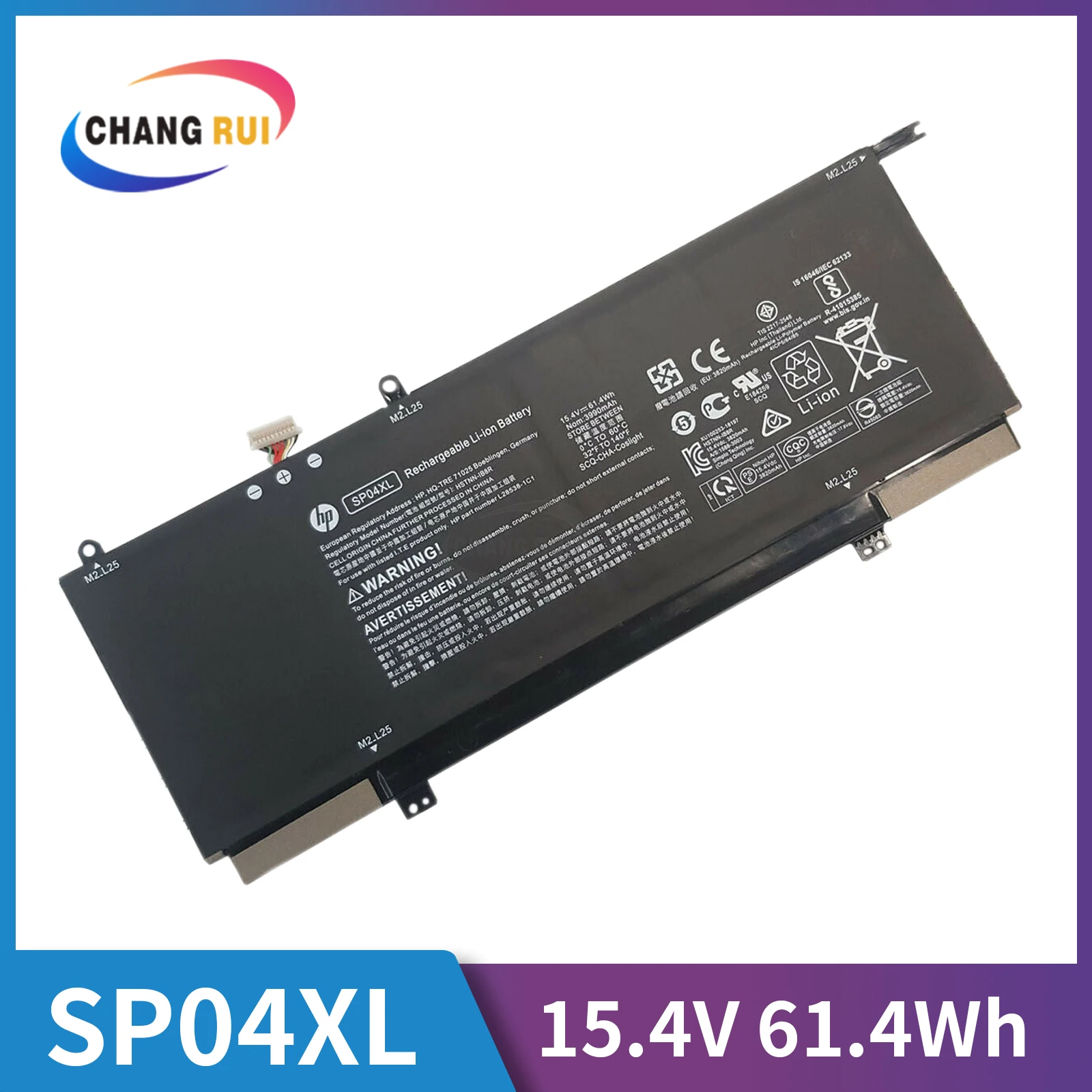 

61Wh Type SP04XL 15.4V Laptop Battery for HP HSTNN-OB1B L28538-AC1 L28764-005 TPN-Q203 TPN-Q204