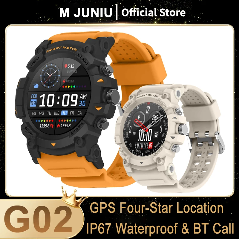 

G02 Smart Watch 1.39inch Bluetooth Call GPS Four-Star Positioning IP67 Waterproof Heart Rate Monitoring Sport Tracket Smartwatch