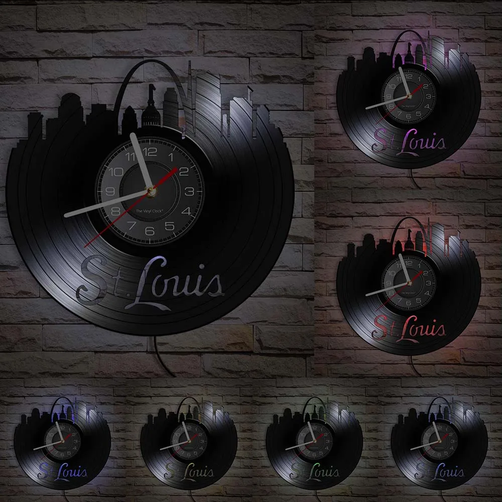 Настенные часы с виниловой пластиной в стиле Сент-Луис | Дом и сад