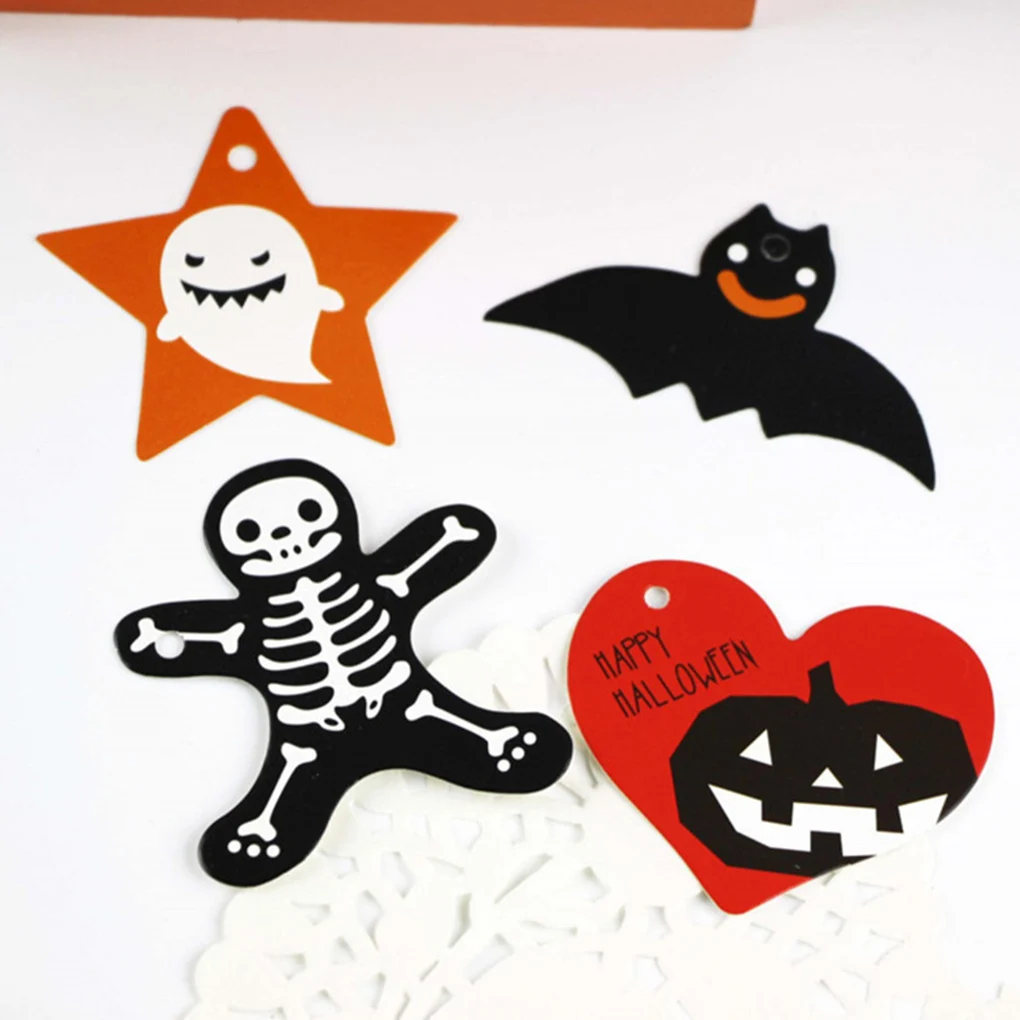 

50 шт., подвесные ярлыки в виде тыквы, черепа