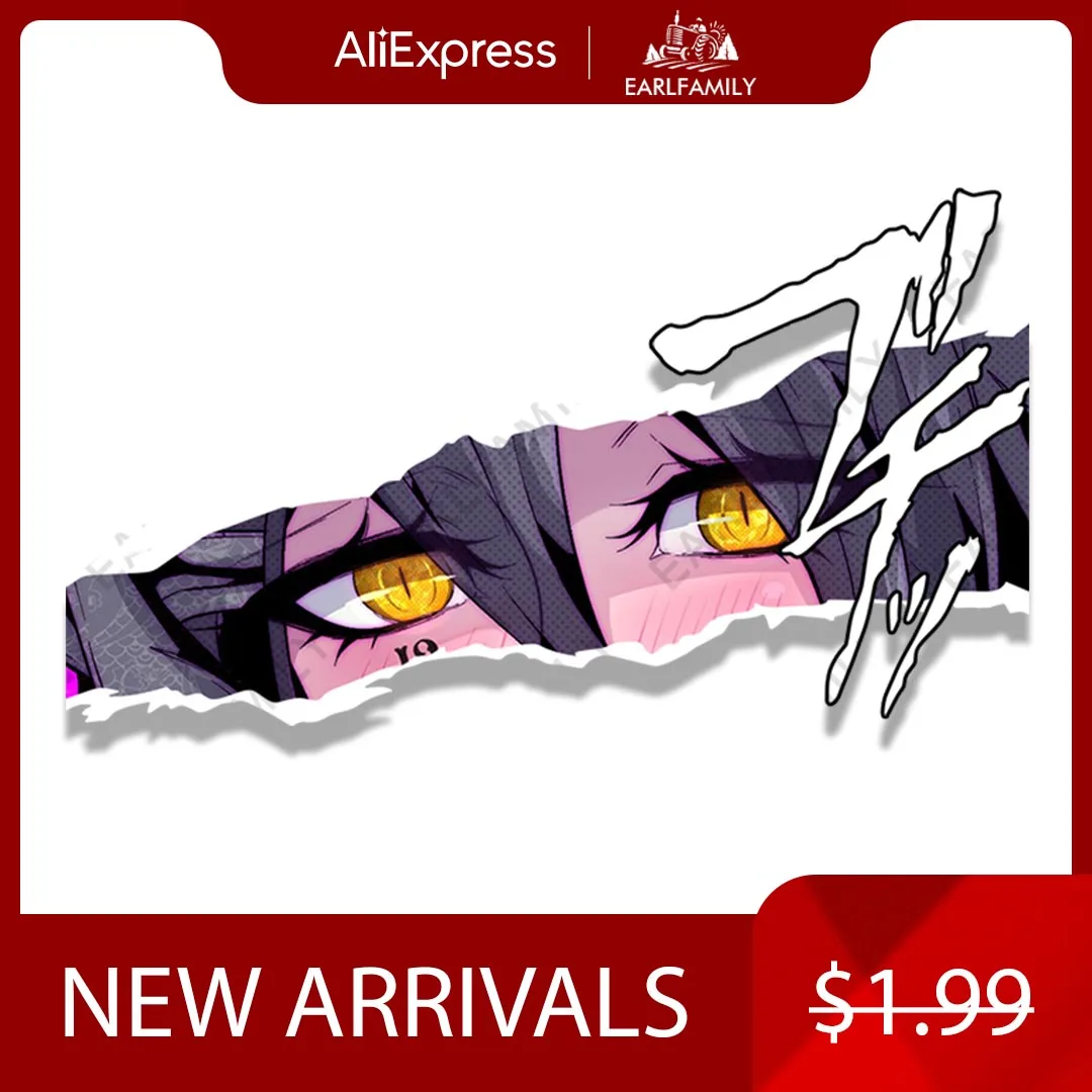 EARLFAMILY Gyaru Albedo Fanart наклейка на автомобиль для эскизов Waifu JDM мультфильм Peek Girl