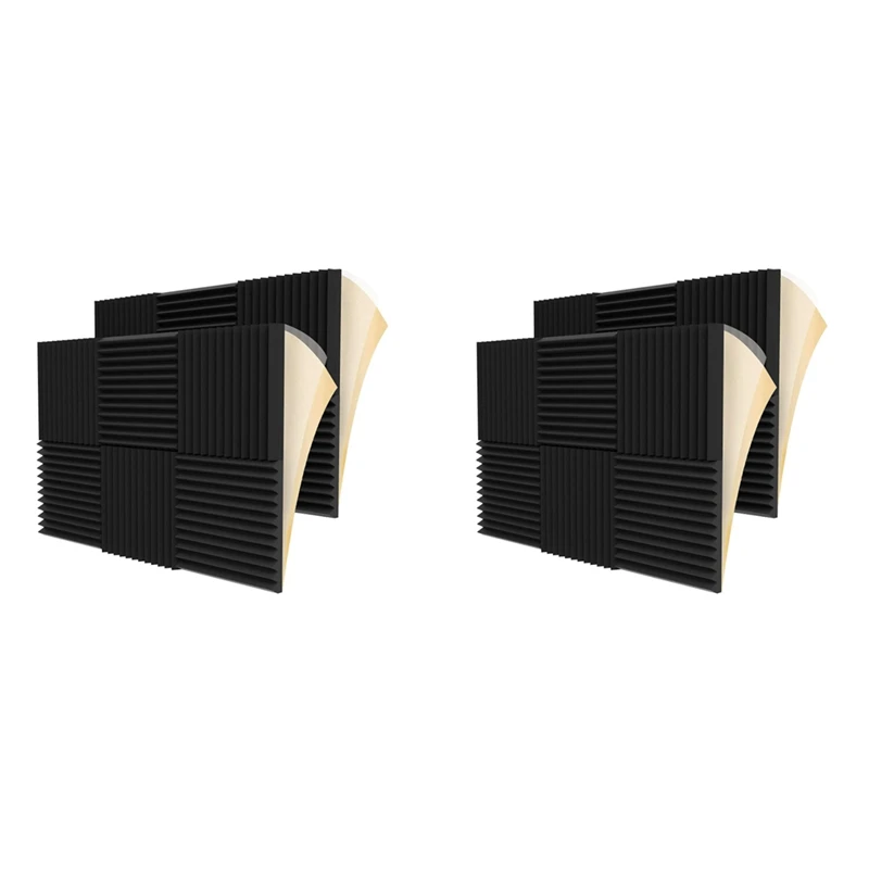 

24 Pieces Acoustic Foam Panel Self-Adhesive,Acoustic Foam Panel,Sound Insulation Pad,Reduce Noise,For Studio Home Office