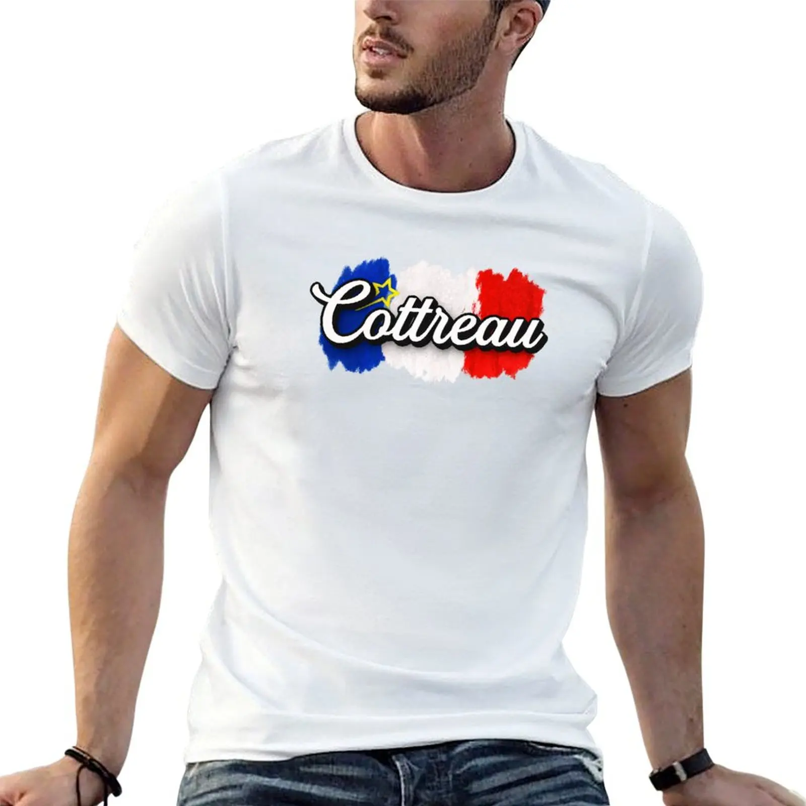 Фото Футболка Cottreau Acadian Flag, спортивная повседневная быстросохнущая футболка №1