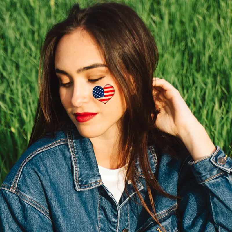 Фото 10 листов День независимости американский флаг татуировки наклейки живопись вечерние временные водонепроницаемые татуировки наклейки лицо боди-арт Декор №3