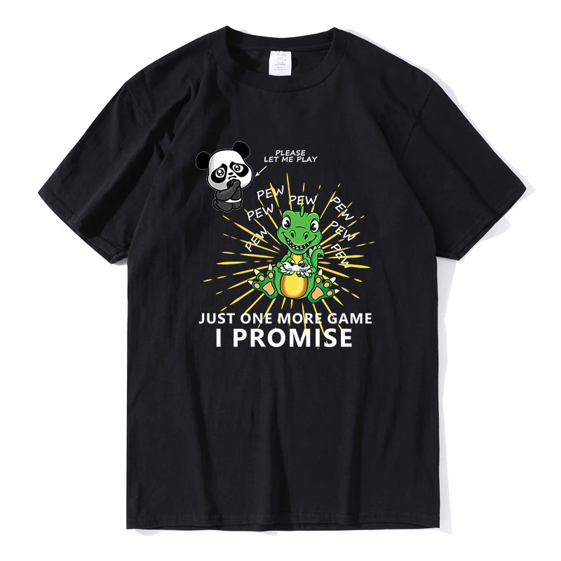 

100% Cotton Mens Tee Tops Just One More Game I Promise Graphic T Shirt Girls Boys Oversized Vintage T Shirt Casual Streetwear