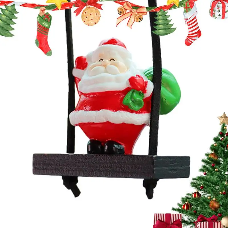 

Рождественская подвеска для автомобиля с Санта-Клаусом и снеговиком, подвеска для рождественской елки, милый дизайн качели, украшение для автомобиля, для двери, домашний декор