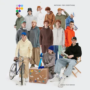 Инфляция 2022 весна зима мужские толстые флисовые толстовки хип-хоп однотонные толстовки толстые бархатные ткани зимние толстовки 167W17