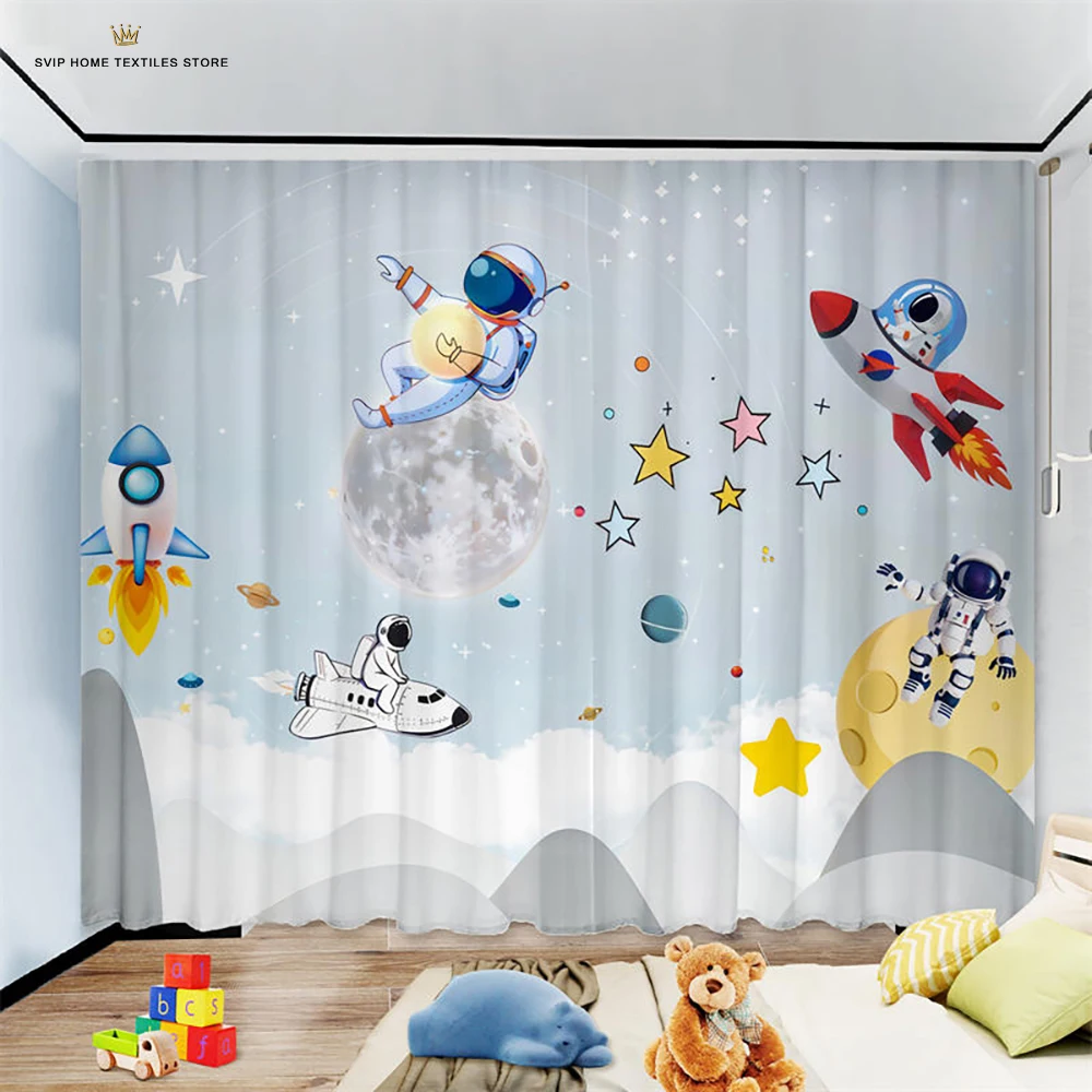 Шторы с мультяшным рисунком Детские Оконные Занавески для гостиной кухни