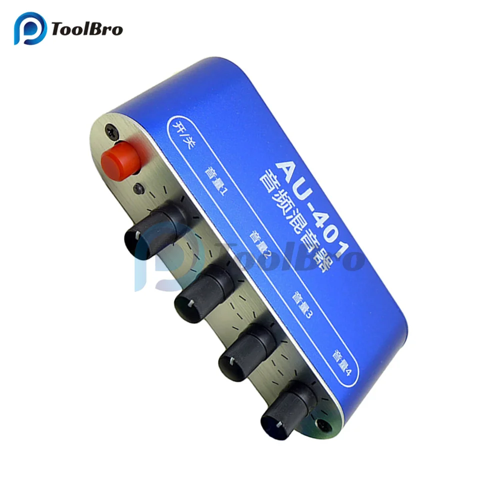 AU-401 DC 5 В-12 В стерео аудиомикшер 4 входа 1 выход плата индивидуального управления