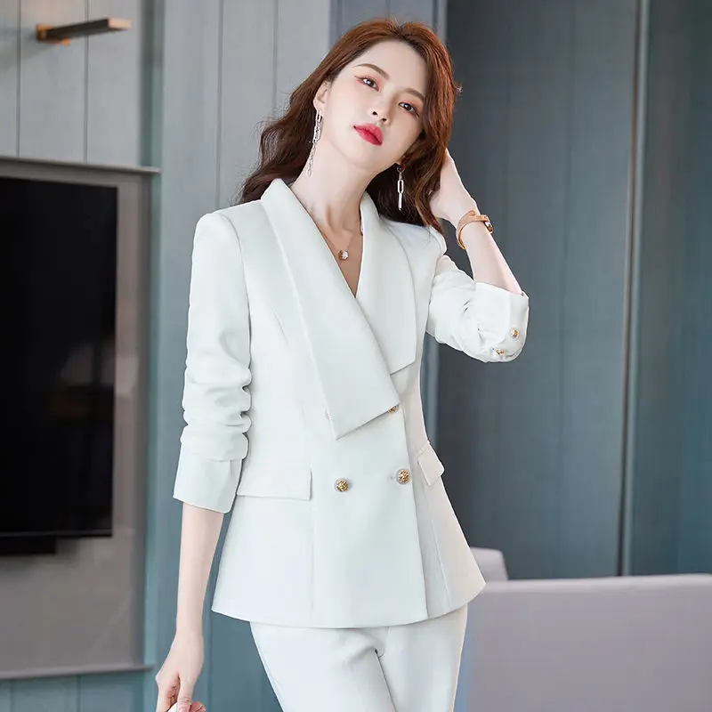 Women's Spring Autumn High-end Business Wear 2022 New Fashion Suit Jacket Pants Two-piece Female Elegant Blazers Trouser Set