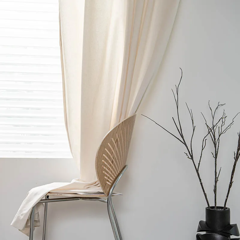 Однохроматические оконные занавески полузатемняющие из хлопковой смеси черные