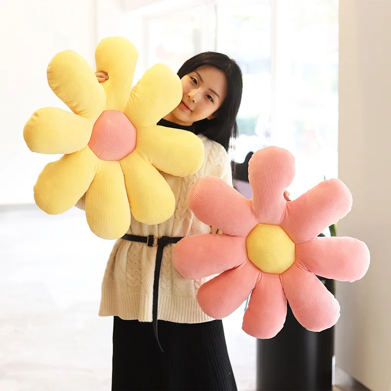 

60cm Beautiful Colorful Flower Plush Pillow Toy Soft Cartoon Plant Stuffed Doll Chair Cushion Sofa Kids Lovers Birthday Gifts