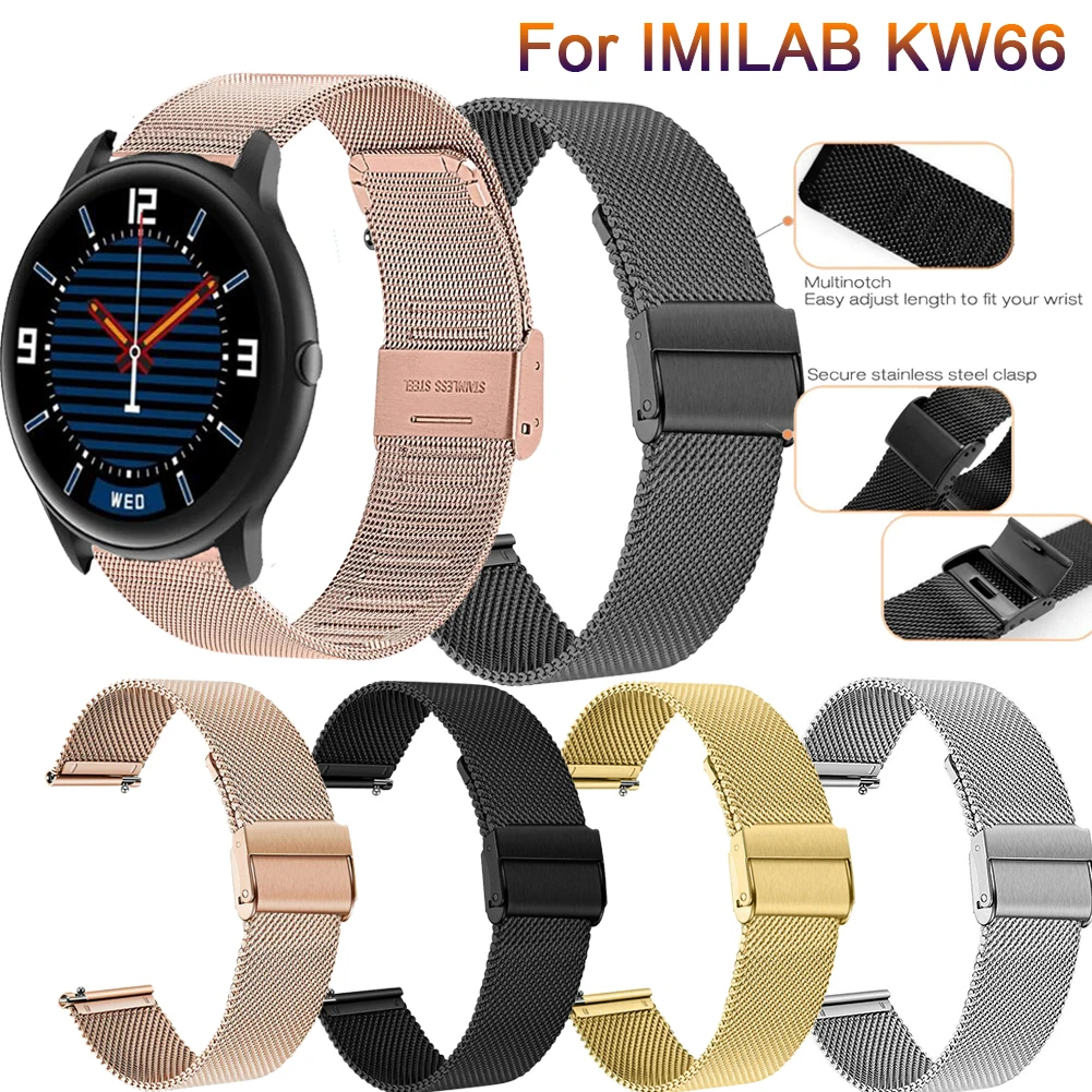 

Luxury Metal Stainless Steel Strap For IMILAB KW66 YAMAY SW022 Smart Watch Band Bracelet For Ticwatch Pro3 Wristband Correa